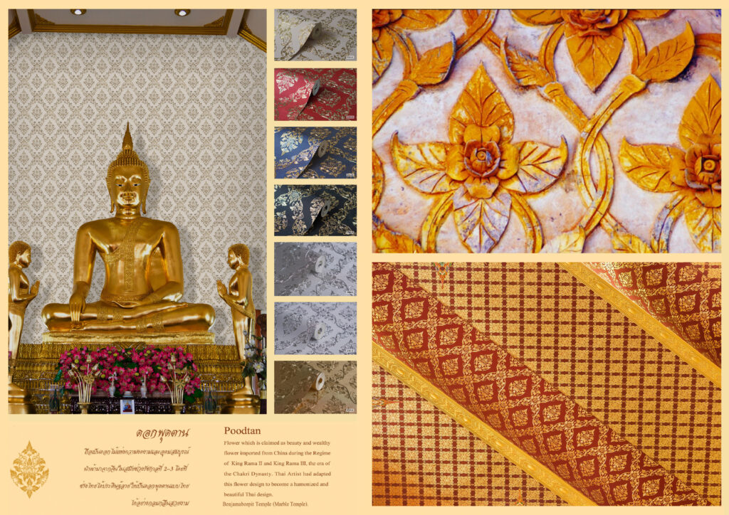 วอลเปเปอร์ลายดอกพุดตาน